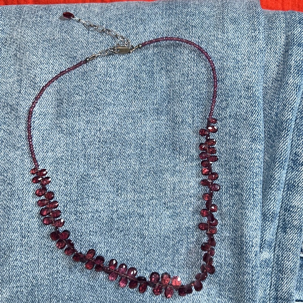 Genuine garnet necklace